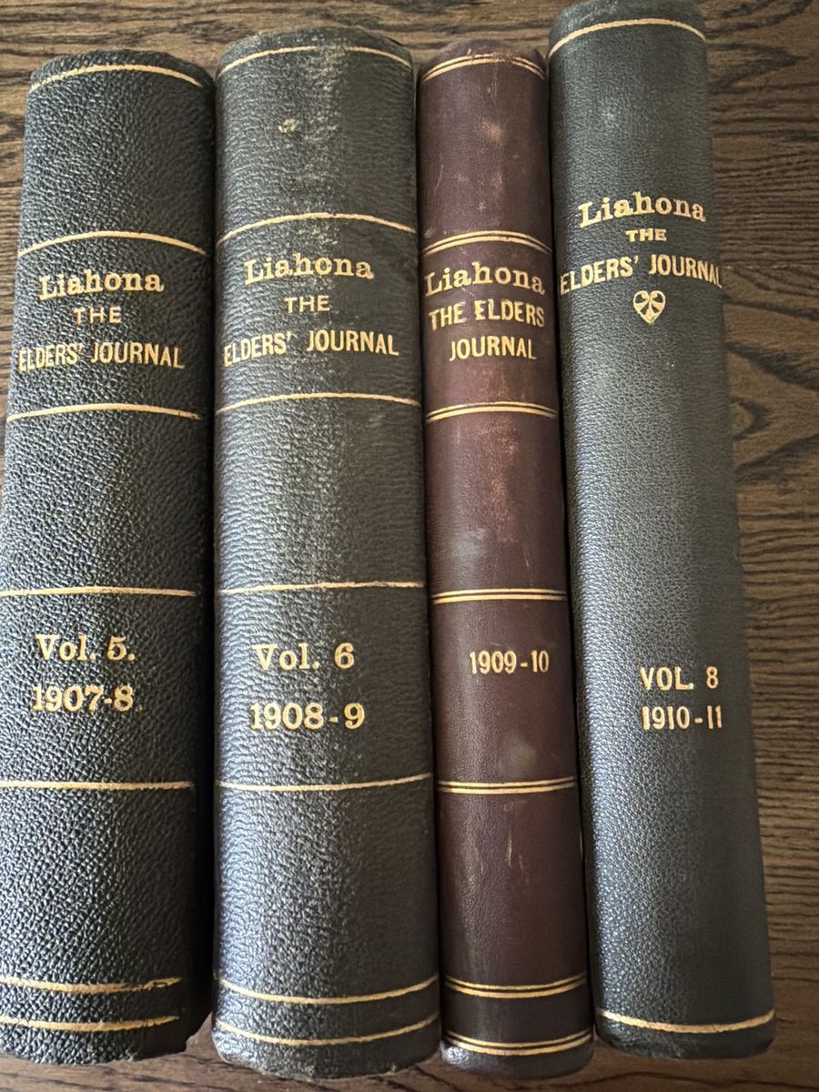 Vintage Liahona The Elders' Journal Volumes 5, 6, 7 & 8 (1907-1911) Bound Books Set