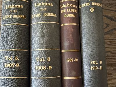 Vintage Liahona The Elders' Journal Volumes 5, 6, 7 & 8 (1907-1911) Bound Books Set