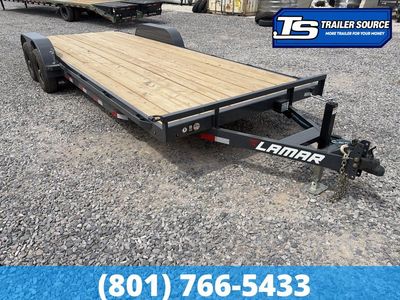 7x22 Lamar CC Flatbed Car Hauler Trailer - 10K GVWR - D-Rings