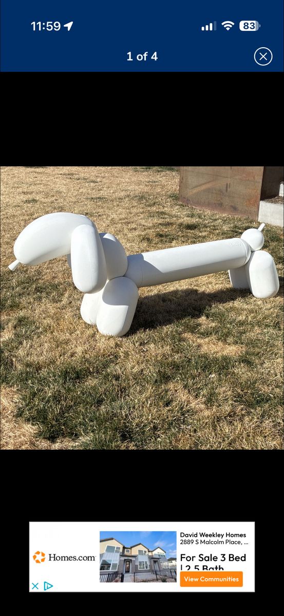 Balloon Dog Outdoor Bench (retail $900)