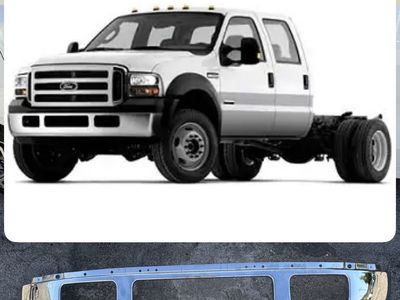 2005-2007 Ford F-450 / F-550 Front Bumper Chrome Steel, No Fog Light Holes