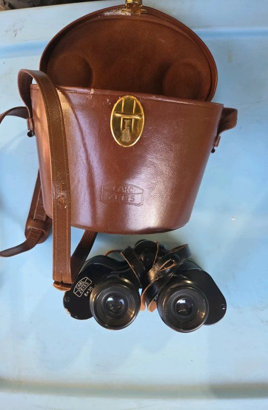 Carl Zeiss 8x30 Binoculars with Leather Case - Vintage German Optics for Birdwatching & Outdoors