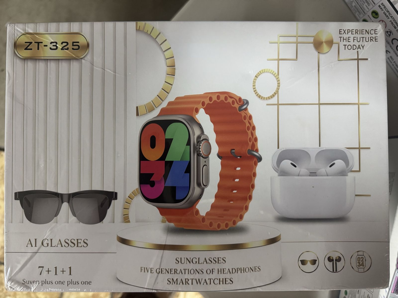 ZT-325 7+1+1 Smart Combo Set with Smartwatch, Earbuds, and Sunglasses