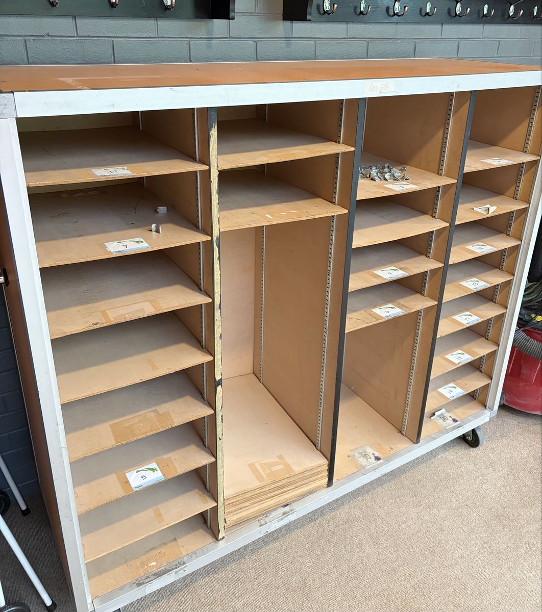 Vintage school storage cart