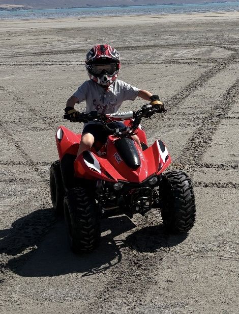 2021 Kayo Fox 70 Youth ATV - Red Four-Wheeler with Helmet