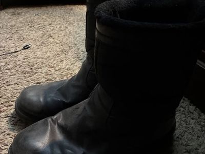 Black Faux Fur Lined Winter Boots Mens Size 12M