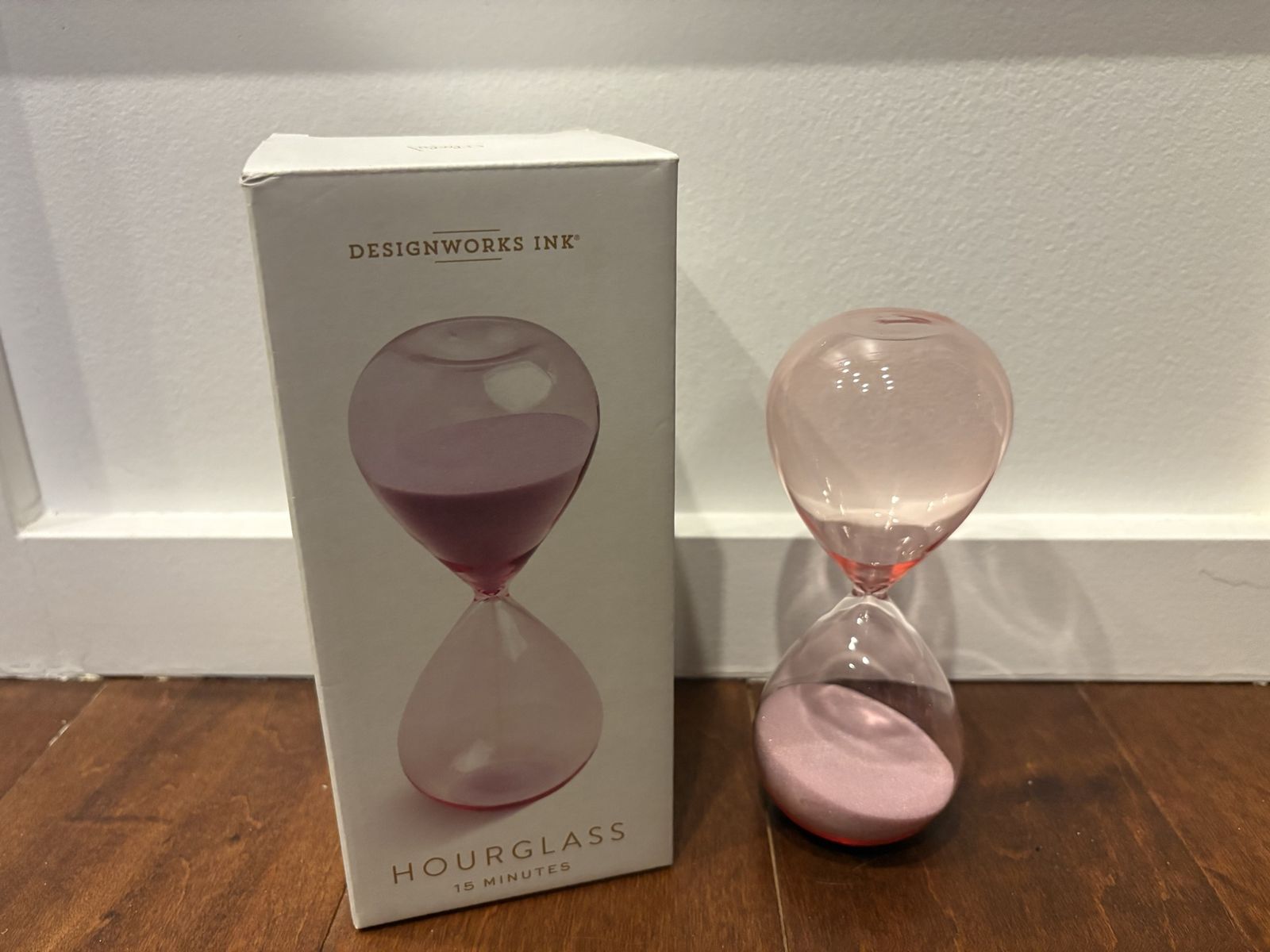 New Pink Hourglass 6 1/2 Inches Tall