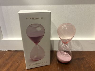 New Pink Hourglass 6 1/2 Inches Tall