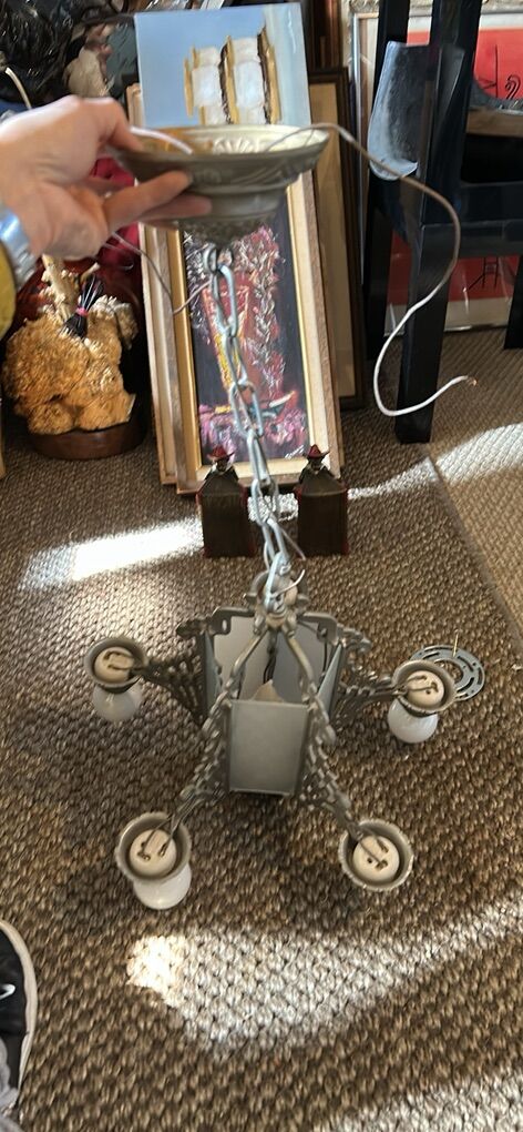 Early 20th Century 1920 Art Deco Chandelier