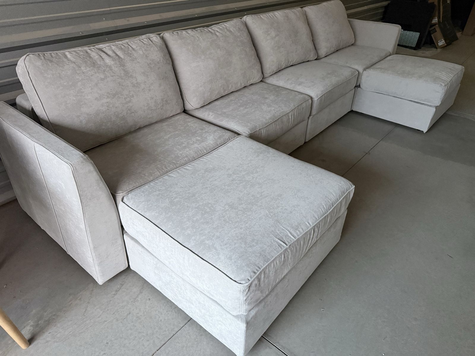 Lovesac Sactional in Sky Grey corded velvet