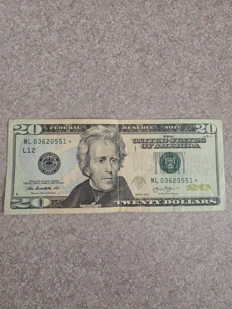 2013 $20 Federal Reserve Star Note Bill ML03620551*