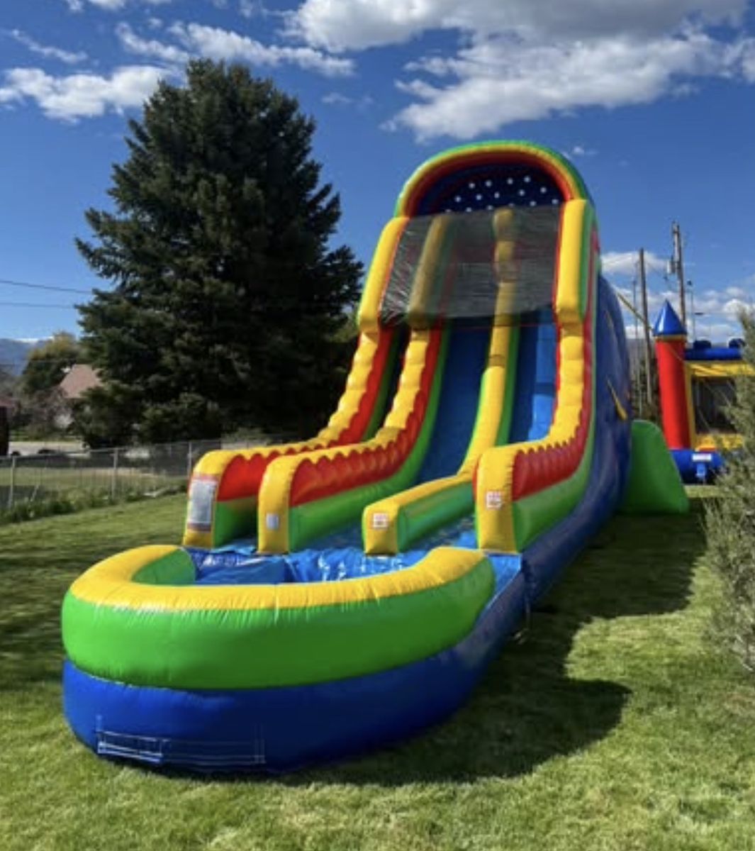 Water slide and bounce house
