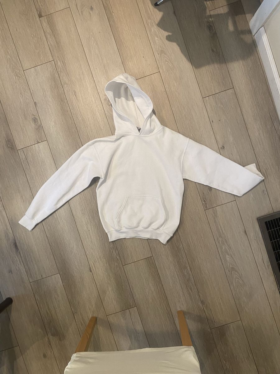 White cotton hoodie GILDAN