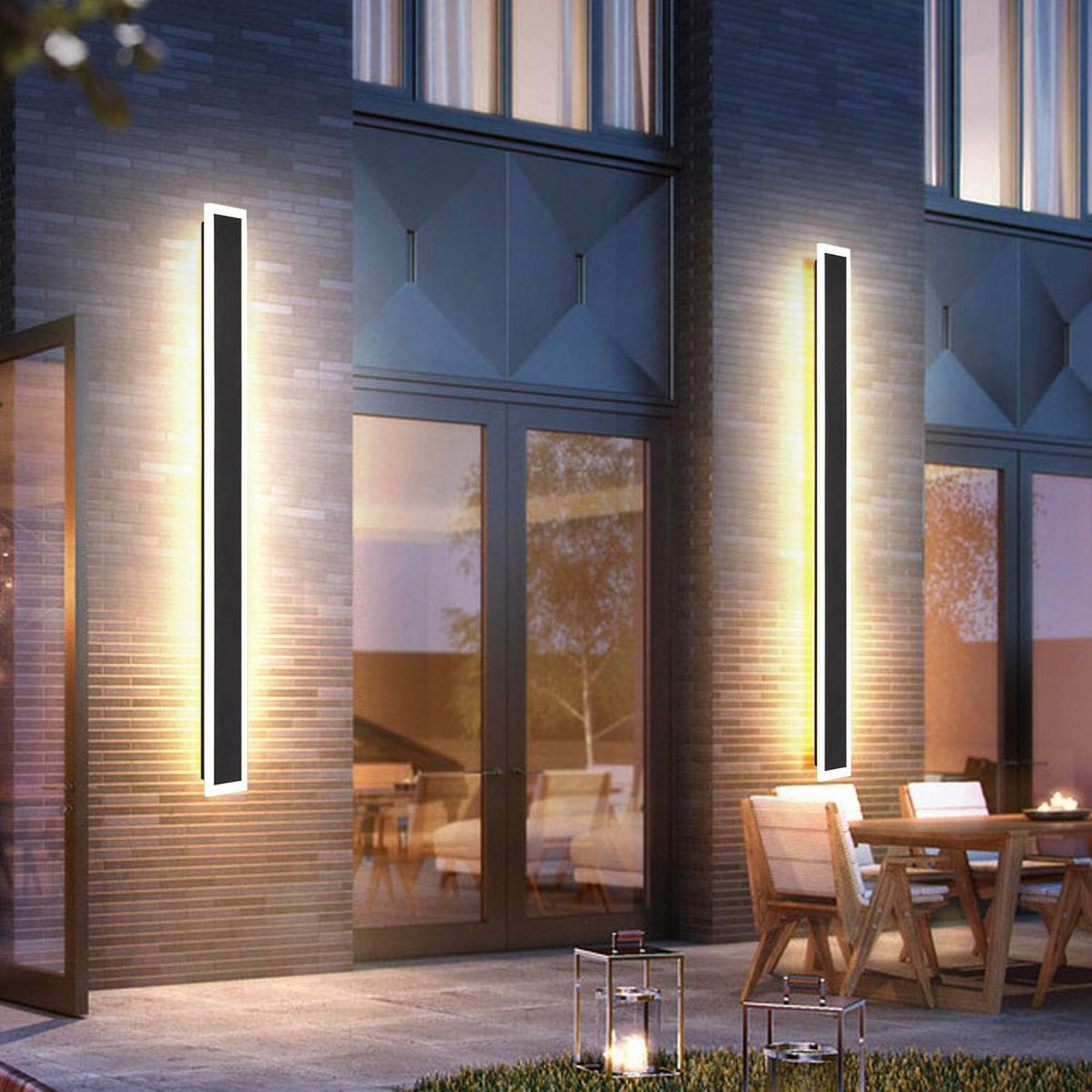 2 Pack-59" Long Outdoor LED Wall Lights, 45W Waterproof IP65 Frosted White