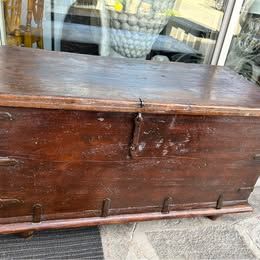 Vintage Dutch English Dowery Trunk Wood
