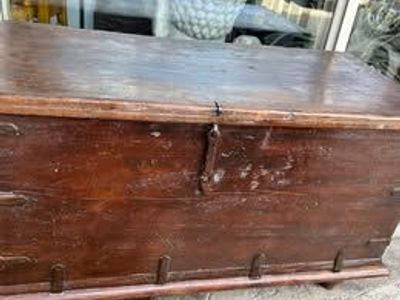 Vintage Dutch English Dowery Trunk Wood