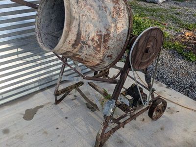 the vintage cement mixer works