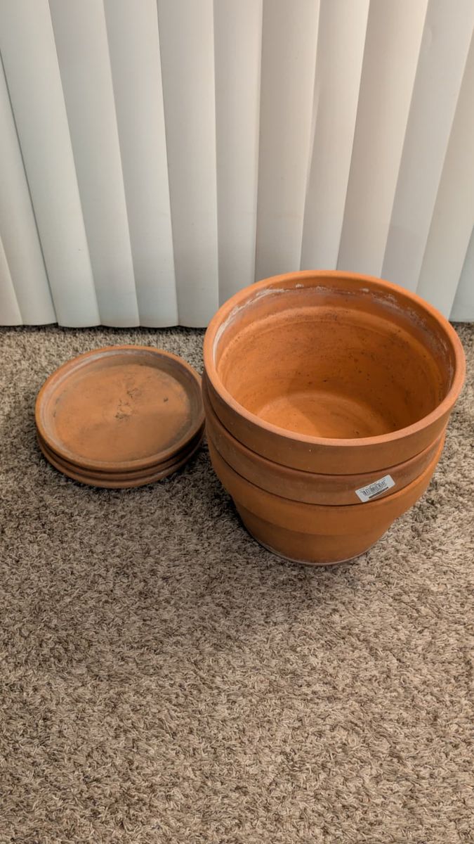 3 Pennington Cone 14.0-in W x 4.13-in L Clay Pots + Terracotta Clay Plant Saucer
