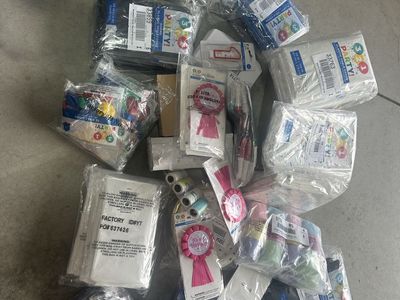 Assorted Birthday Party Supplies Lot Tablecovers Balloons Ribbons Candles