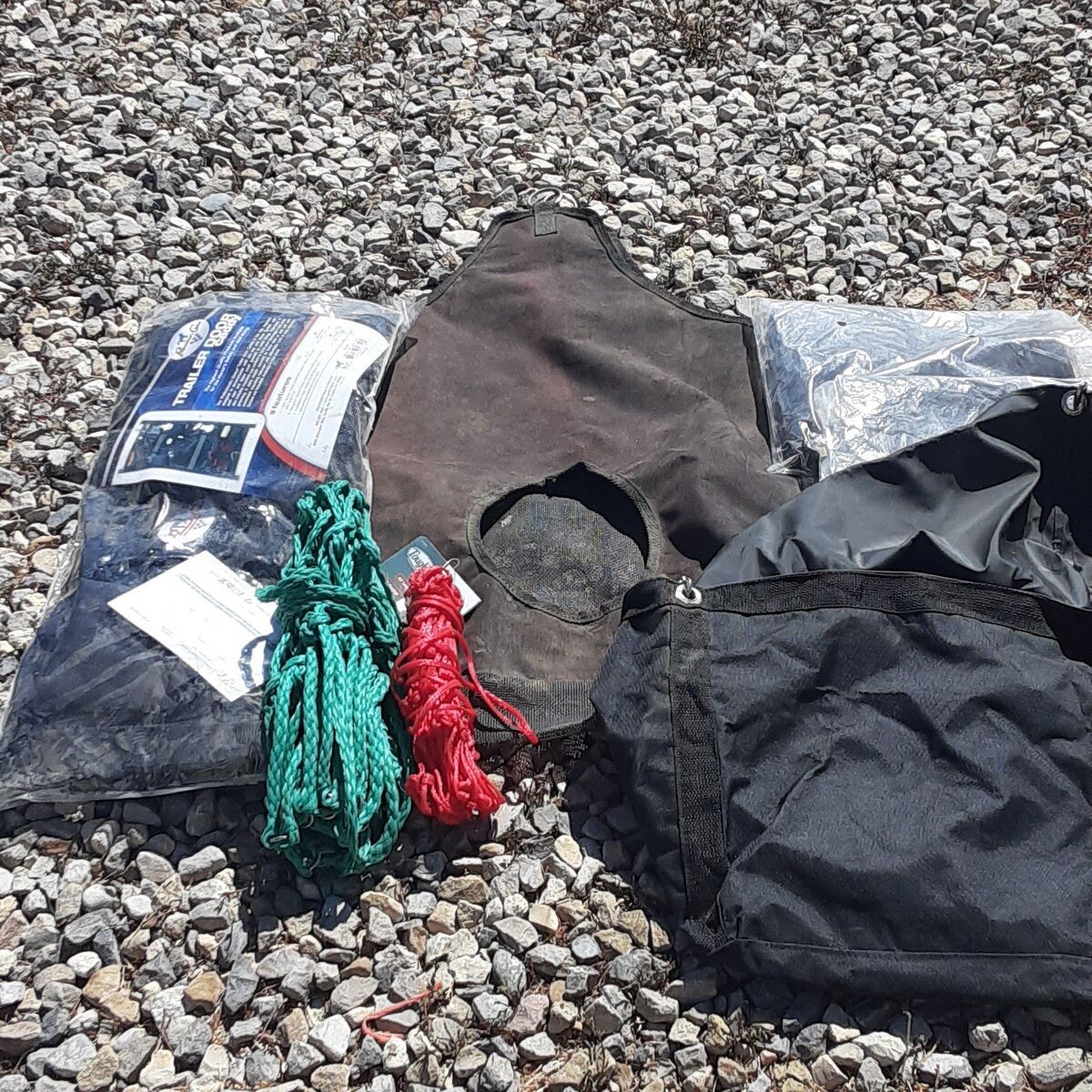 Horse hay bags and trailer door caddy