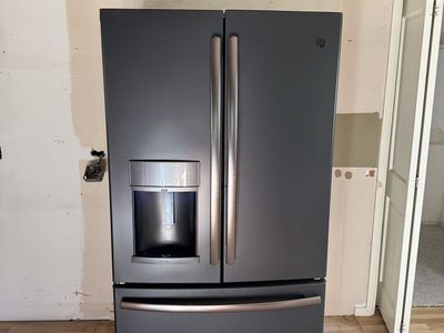 GE French Door Counter Depth Refrigerator, 36”, Dark Gray, Water/Ice Dispenser, Bottom Freezer