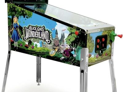 Alice Goes to Wonderland Home Pinball Machine - Illuminated Marquee, 1-4 Player Multiplayer, Classic Arcade Fun