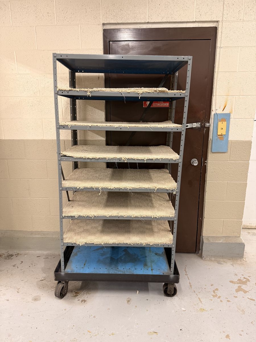 Industrial Metal 6-Tier Rolling Shelf Unit with Blue Base