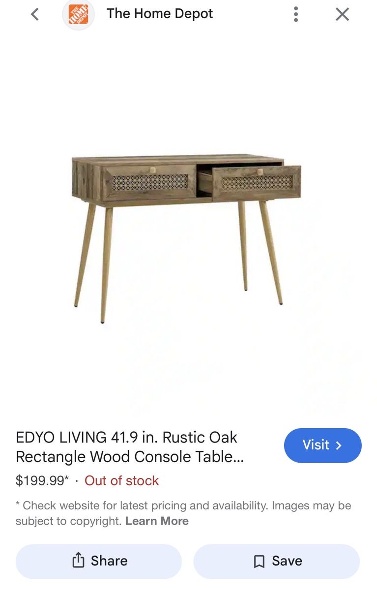 Brand new console table