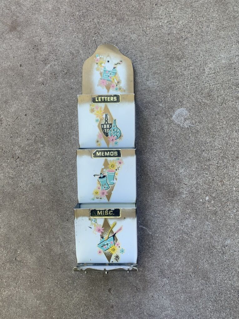 VTG 21 Metal Wall Letter MCM Mail Key Organizer