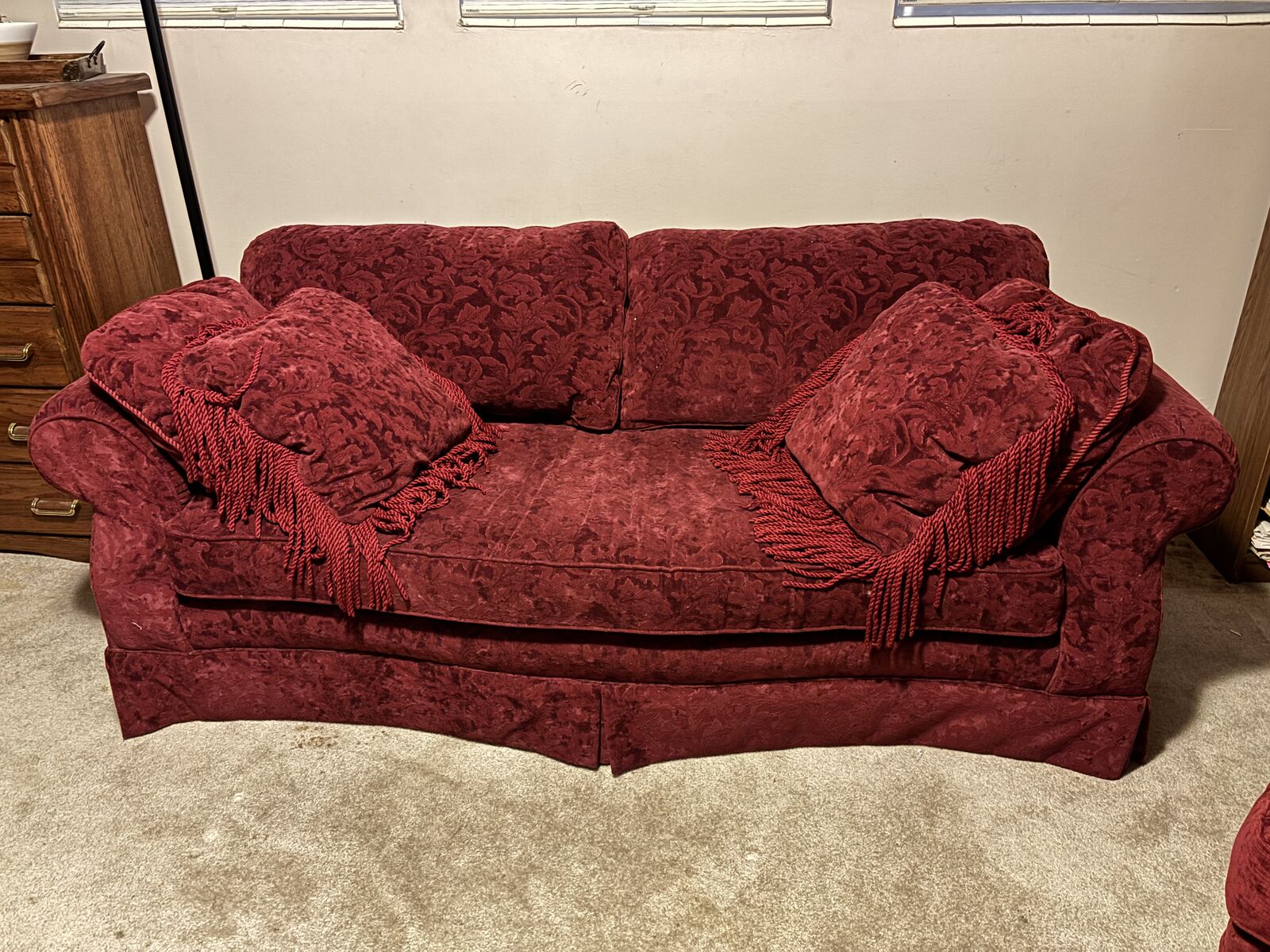 Sofa & Lounge Chair - Traditional Vintage, Red Velvet