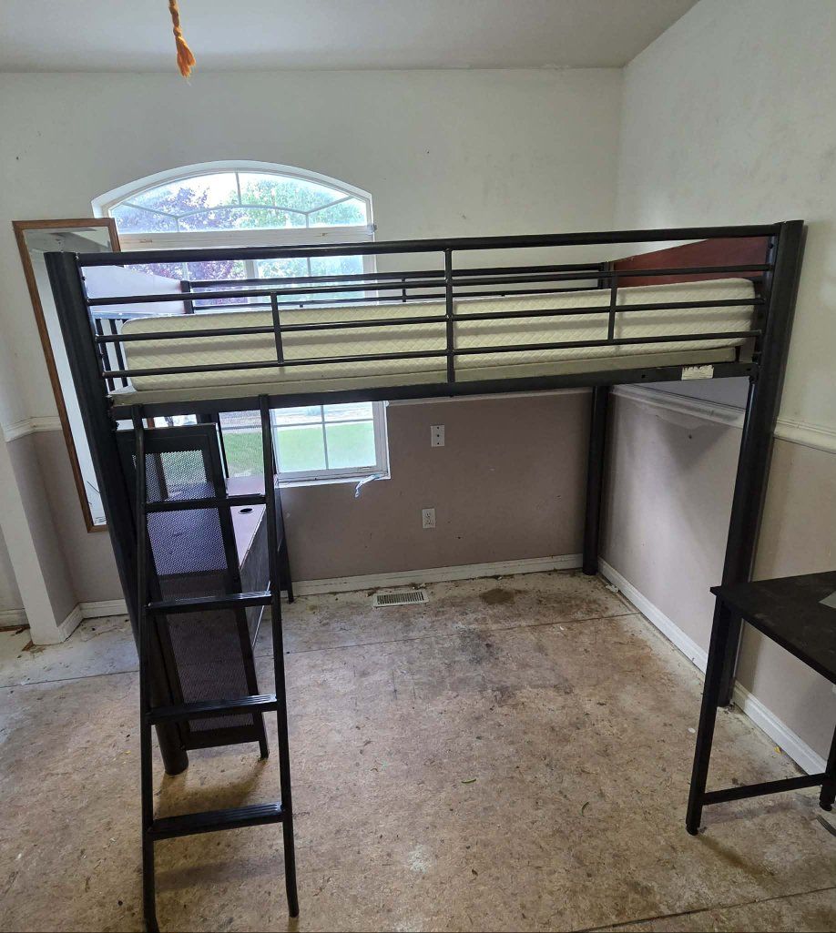 Loft bed with built-in desk