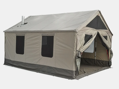 Barebones Tent: 12 person, 180 sq ft, 6-9 foot ceiling