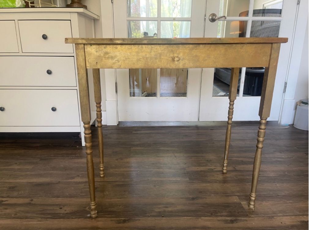 Rustic Cottage Core Golden Table / Desk