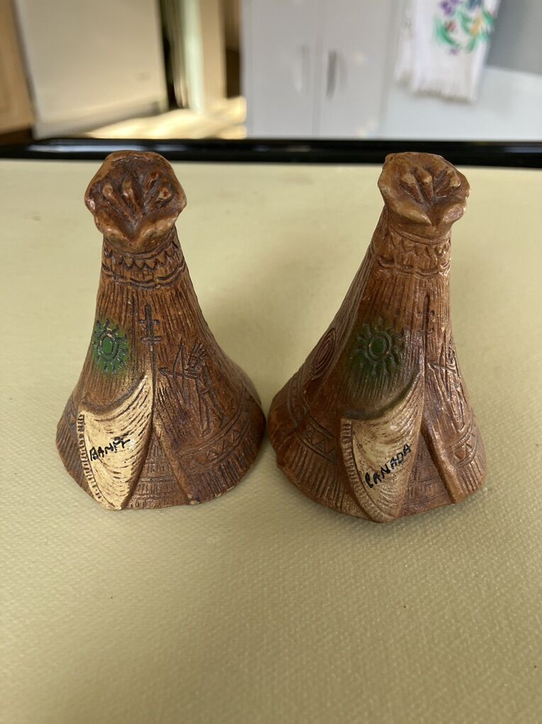 Vintage Wood Teepee Salt & Pepper Shakers