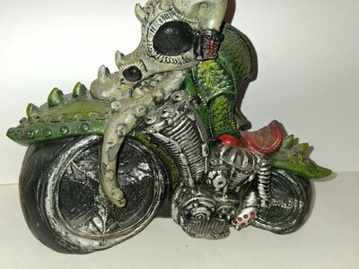 Unique Sea Creature Skeleton Rider Motorcycle Bank.