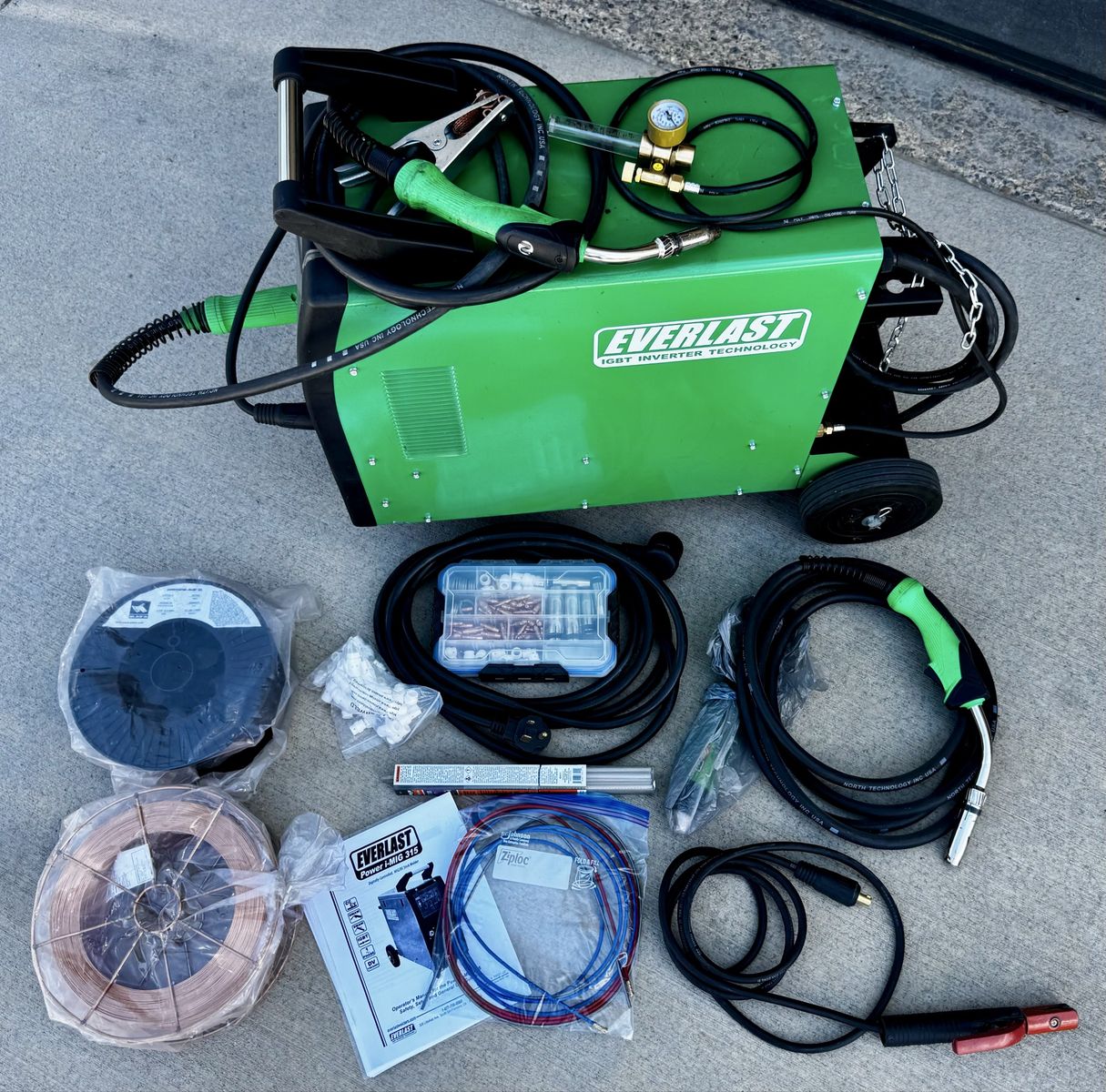 Everlast Power I-MIG 315 MIG Welding Machine with Many Accessories
