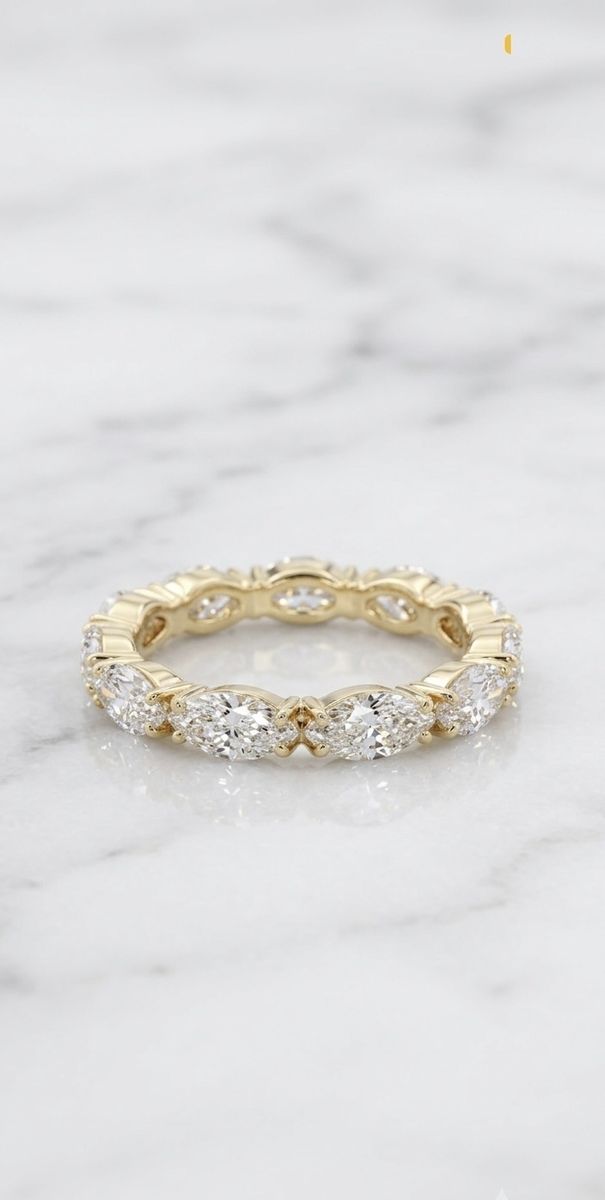 1ct eternity band 14k yellow gold lab diamond.