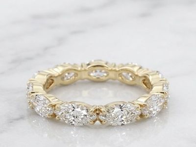 1ct eternity band 14k yellow gold lab diamond.