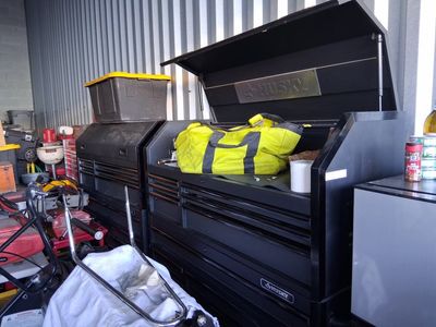 Husky 52" Black Steel Tool Chest & Cabinet Combo - Top Chest & Bottom Cabinet