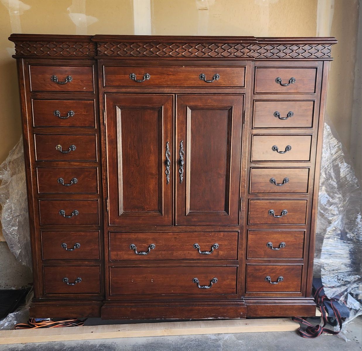 Large chest of drawers with center cabinet