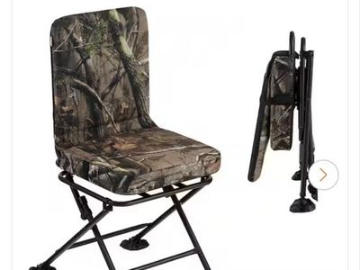 Folding Silent 360-Degree Swivel Hunting Blind Chair with All-Terrain Feet