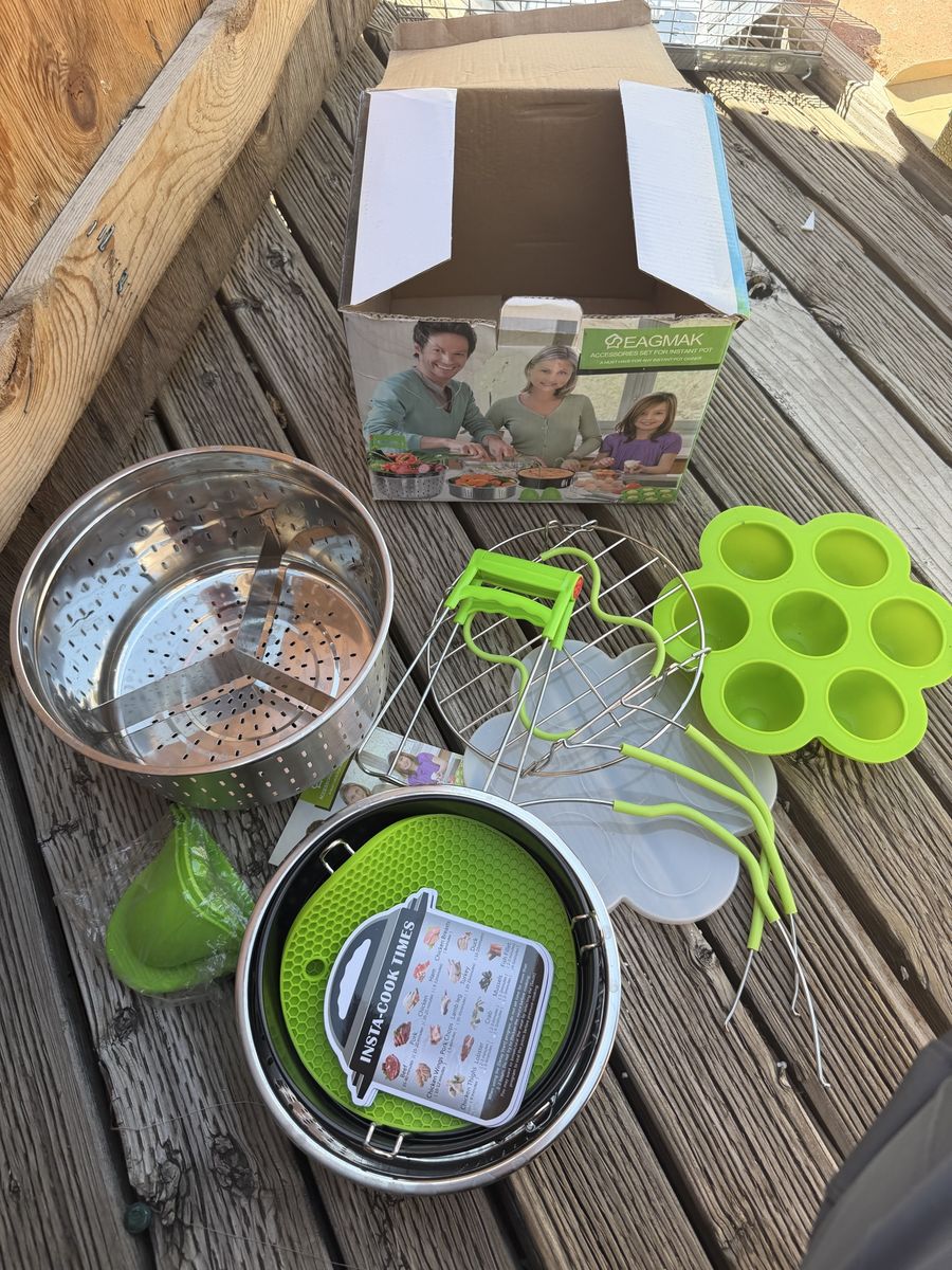 EAGMAK Instant Pot Accessories Set - Steamer Basket, Rack, Silicone Mold & More