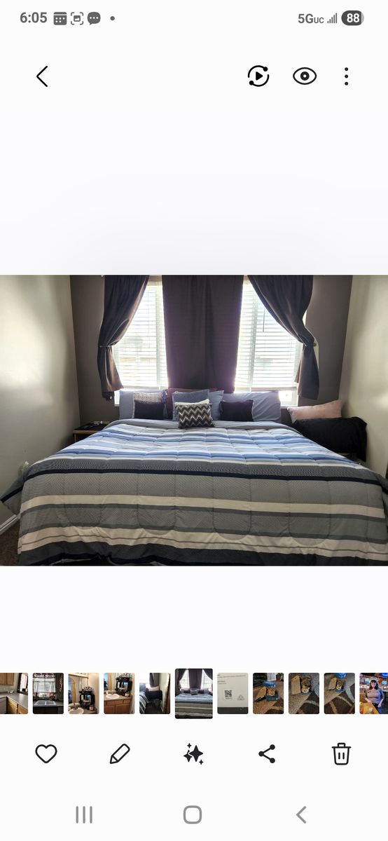 King size sealy pillow top mattress with box spring and frame.