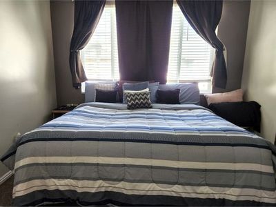 King size sealy pillow top mattress with box spring and frame.