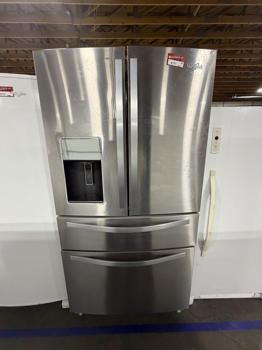 BEAUTIFUL WHIRLPOOL 4-DOOR STAINLESS FRIDGE