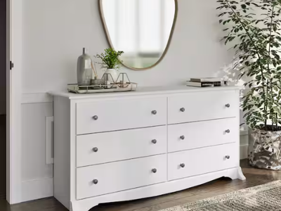 Modern 6-Drawer White Dresser