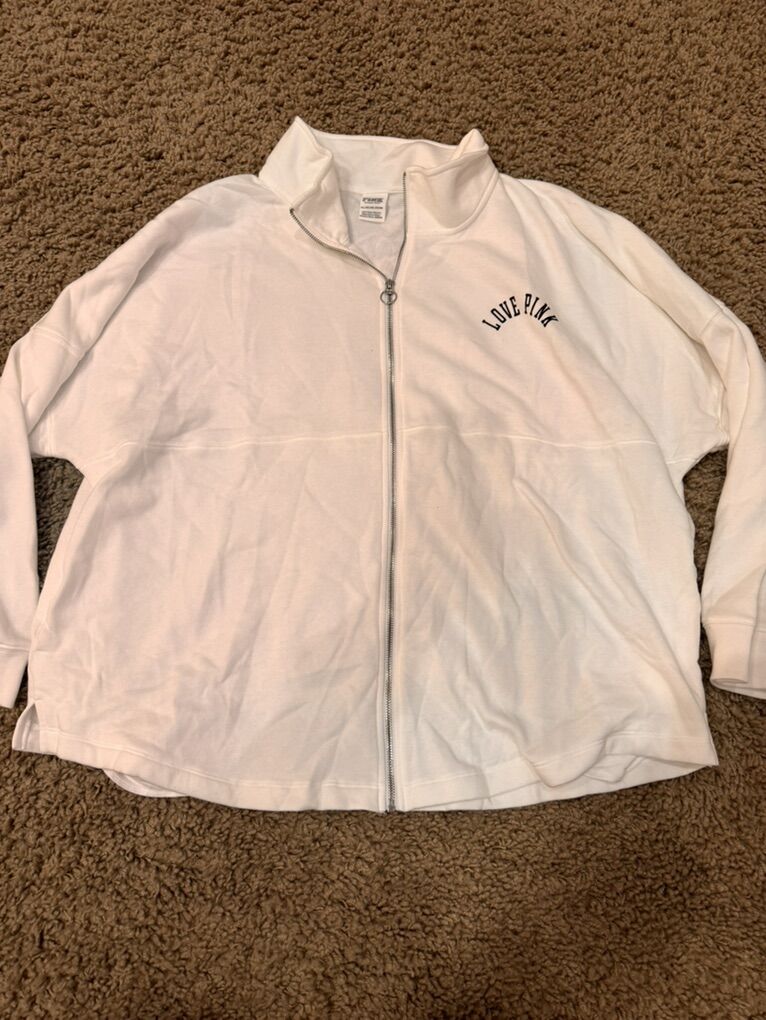 Pink Victoria Secret Full Zip Sweatshirt Women XXL