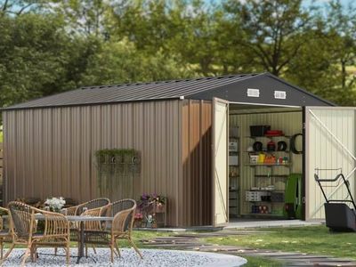 10x12 Metal Shed New in Sealed Box Brown