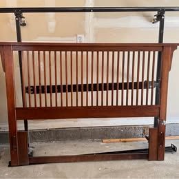 Solid Teak Mid Century Modern Queen Headboard and frame