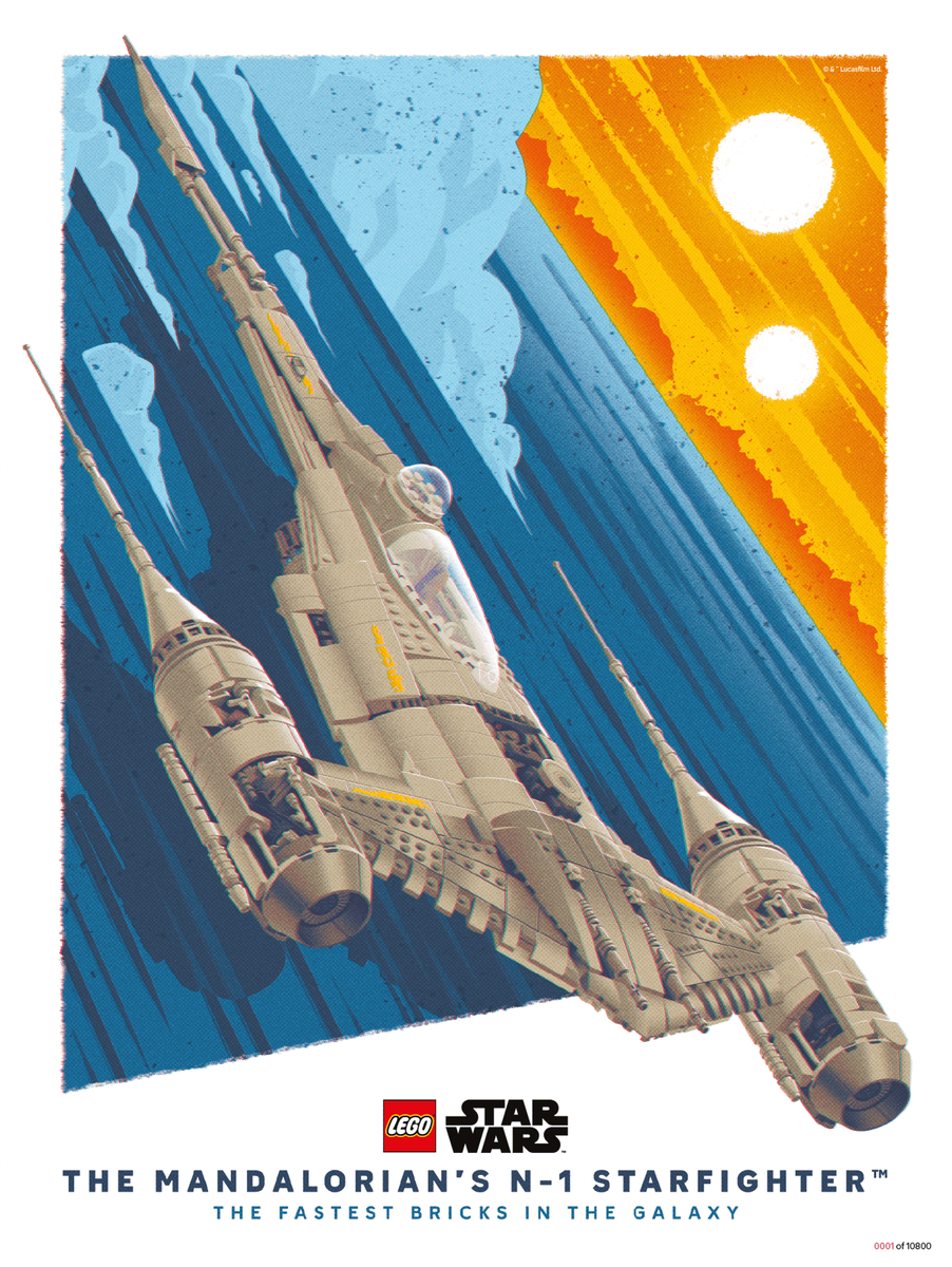 LEGO STAR WARS Mandalorian N-1 Starfighter Poster Limited Edition BRAND NEW